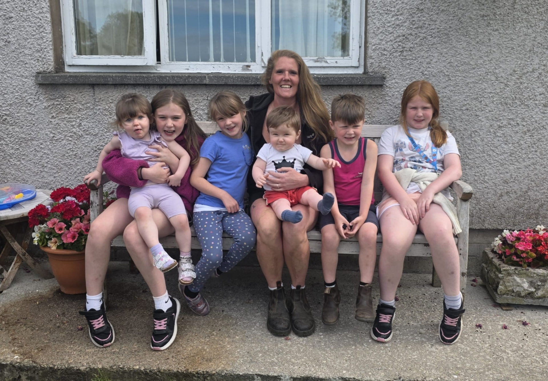 The family together at the farm